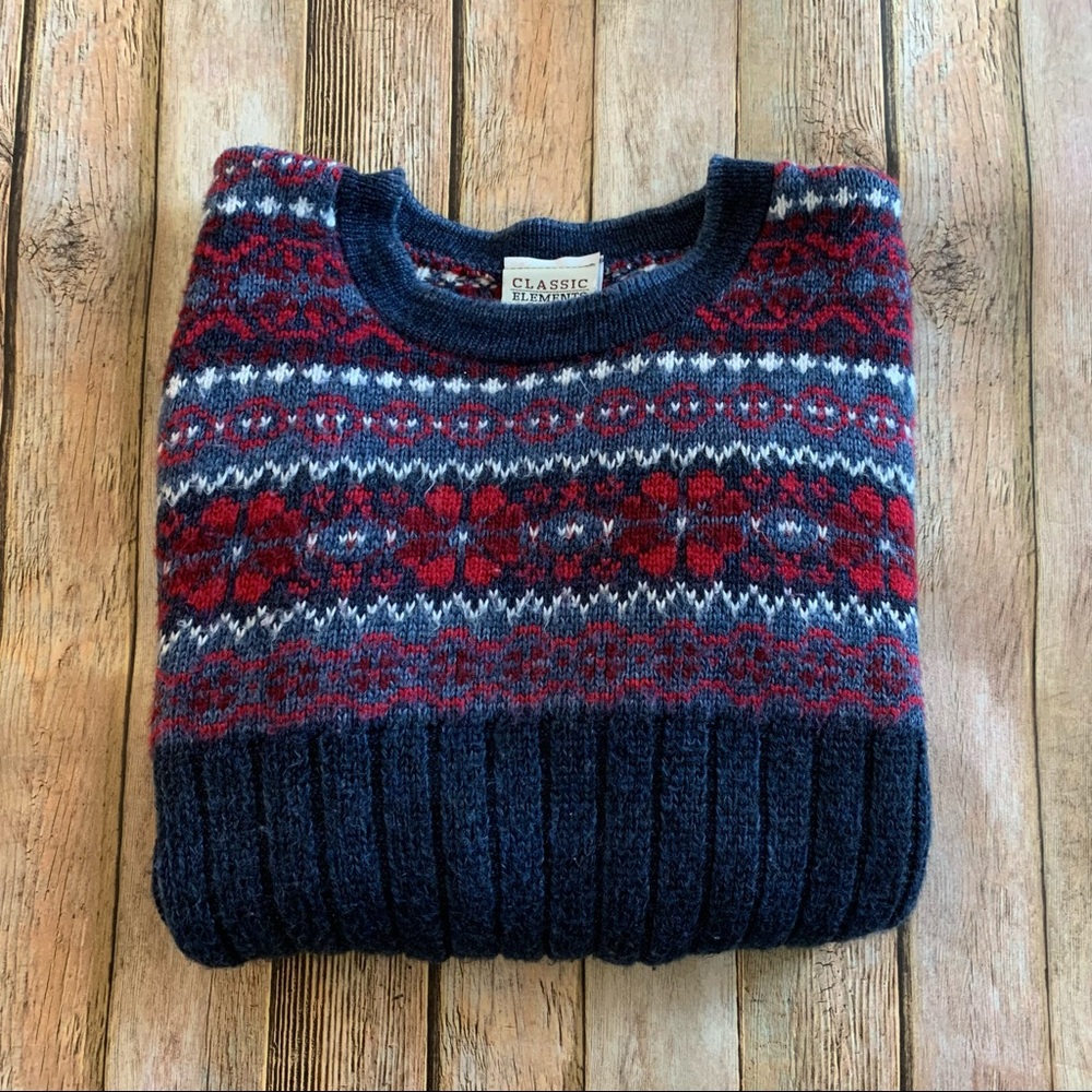 Vintage Woman’s king sleeve Crewneck Fair isle Crewneck sweater | size S petite - Picture 8 of 8